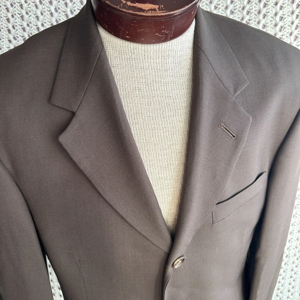 VTG NWOT‎ Pierre Cardin 4 Button Notch Blazer Sport Coat 38R-40R Brown Colombia